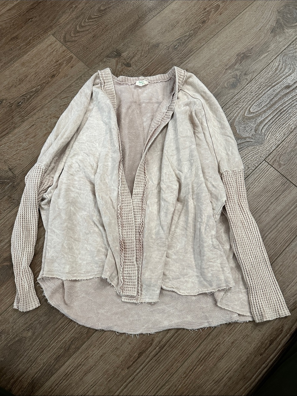 Light Beige Open-Front Women's Cardigan Sweater